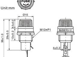 Держатель предохранителя FH-03/520 (R3-12 10А 250V 5х20мм)
