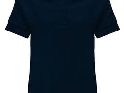 Детская рубашка-поло с длинными рукавами темно-синего цвета