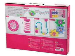 Детские ходунки-каталка Viga Toys с бизибордом, розовый (50178)