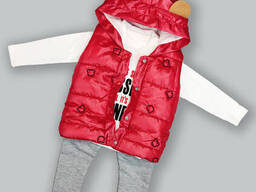 Детский костюм тройка "Мишка" красный 98р. SW-00000614