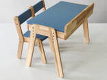Детский столик с выдвижными ящиками и два стульчика Tatoy для детей 2-7 лет Темно-синий - фото 1