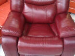 Диван-реклайнер кожаный - фото 3