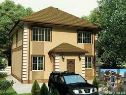 Дом 7,3 на 7,3м. 2 этажа. 106м2. Планировку можно изменить.