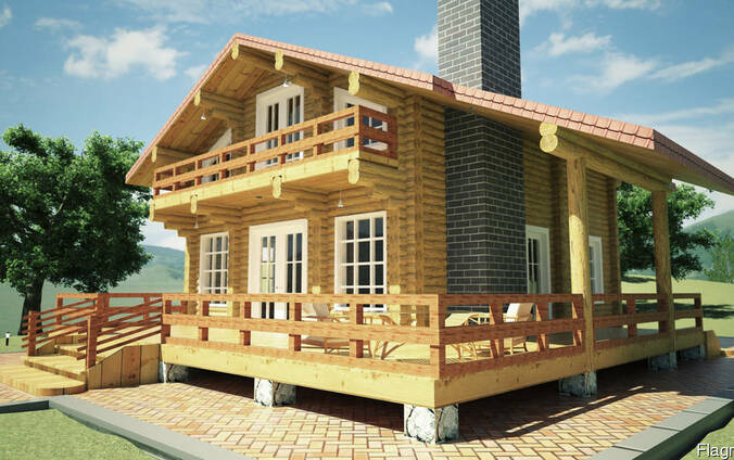 Дома, бани, беседки из оцилиндрованного бревна