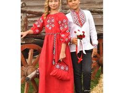 Яскравий святковий комплект для дітей в українському стилі - вишиванка хлопчику та сукня