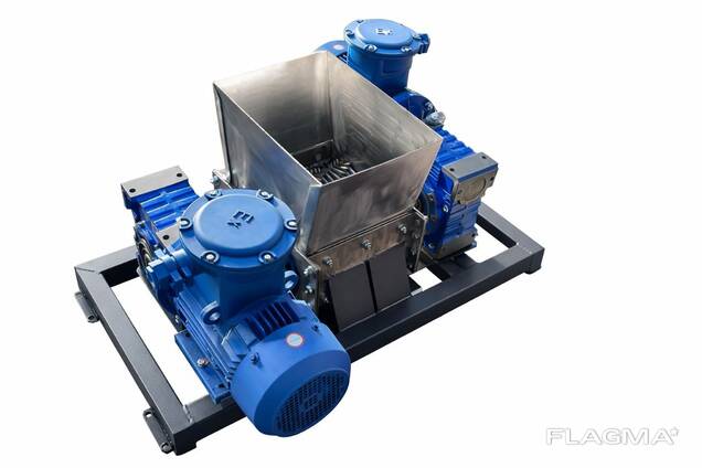 Дробарка ножова двовалкова 200мм х 350мм з вибухозахищеними мотор-редукторами 1,5 кВт. Сі