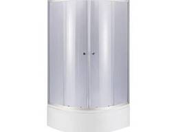 Душова кабіна Latwa SC80x80. SAT. HIGH. GR полукругла, скло тон. 4 мм + Душовий піддон. ..