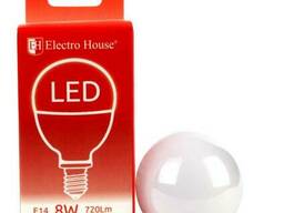 LED лампа шар P45 E14 8 Вт 4100К