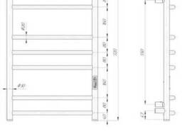 Електрична рушникосушарка Elna Ладер 7 Хром 720Х480мм
