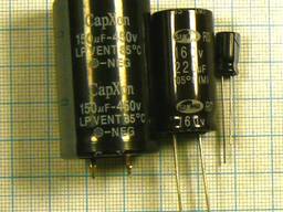 Конденсаторы электролитические вертикальные (в том числе low esr) 68…220 мкф 6.3…450 в