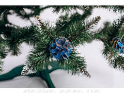 Елка Рождественская 1,8 м голубая шишка и рябина искусственная