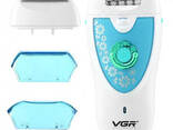 Эпилятор VGR V-722 аккумуляторный 2 скорости 32 пинцета с насадками. Цвет: зеленый