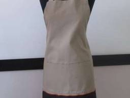 Фартук для официантов бежево-коричневый с молнией пошив