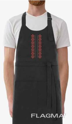 Фартух офіціанта з українським орнаментом, фартух вишиванка
