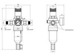Фільтр самопромивний SD Forte 1/2 "з редуктором для холодної води SF128W15C