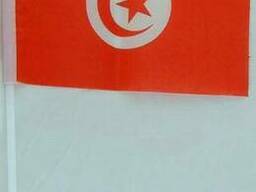 Флажок Туниса 13x20см на пластиковом флагштоке