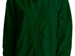 Флисовая кофта мужская, цвет темно-зеленый. Нанесение лого