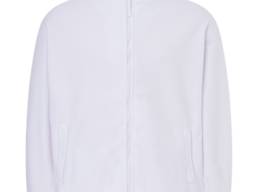 Флисовые куртки мужские, цвет белый. Нанесение логотипов