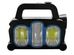 Фонарик с аккумулятором и солнечной батареей Синий