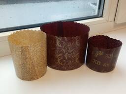 Формы для пасок, пасхи бумажные, кулич