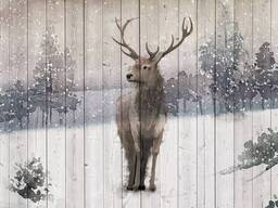 Фотообои 254 x 184 см Животные - Гордый олень на досках (13723P4)