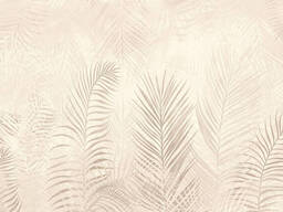 Фотообои флизелиновые 416x290 см Природа Листья Пастель Розовый Ботанический. ..