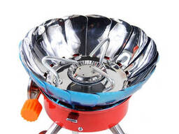 Газовий пальник із вітрозахистом і п'єзопідпалом під цанговий балон