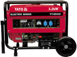 Генератор струму бензиновий YATO: P= 3.2 кВт, U= 230V AC і 12V DC, витрата- 1.45 л/г...
