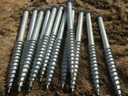 Геошурупы. Винтовые оцинкованные сваи.