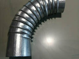 Гофроколено 45 градусов 140 диаметр оцинкованная сталь 0,4мм