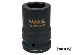 Головка торцева ударна шестигранна YATO 1" М30 x 80 мм Cr-Mo