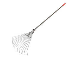 Грабли веерные раздвижные крашенные Господар 15 спиц 500х340 мм с черенком 14-6296