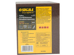 Губка шлифовальная четырехсторонняя угловая 110×90×25мм P120 Sigma (9130471)