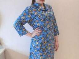 Халат женский на пуговицах, ткань - фланель