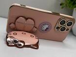 Гальванічний чохол на iPhone з зеркальцем і підставкою Pop-Socket Силіконовий чохол із вм