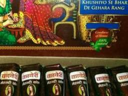 Хна для тату и мехенди Kaveri в конусе (темно-коричневая).