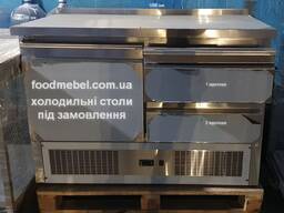 Холодильний стіл з 2 ящиками та дверима нижній агрегат нержавіюча сталь