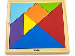Гра-головоломка Viga Toys Кольоровий дерев'яний танграм, 7 ел. (55557)
