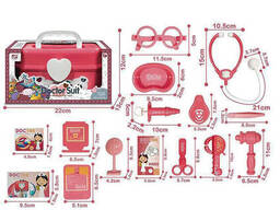 Игрушечный набор врача XinLeTong, шприц, стетоскоп, очки, аксессуары (8812A-1(Red))