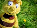 Іграшка м'яка в'язана бджілка велика жовта комаха - фото 2