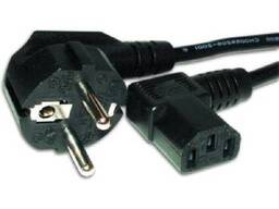 Кабель питания для ПК угловой Atcom 0,75 мм CEE 7/7- IEC C13, 1.8 м Black (15270) (Код. ..