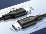 Кабель Type-C на Type-C Ugreen Cable Nickel Plating (1.5m, 60W, 3A, USB 2.0). Black - фото 3