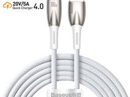 Кабель Type-C на USB с подсветкой Baseus Glimmer Series Fast Charging (2m, 100W, 6A. ..