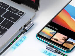 Кабель USB на Type-C Г-образный Ugreen US176 Right Angle (1m, 3A). Gray