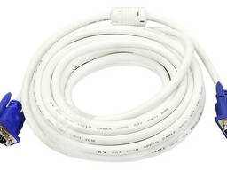 Кабель VGA папа - VGA папа 2 феррита 15 метров White (1613)