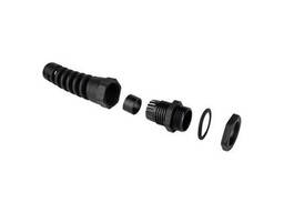 Кабельный ввод PG-07 спиральный, чёрный