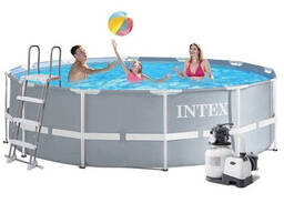Каркасний басейн Intex 26718 - 7, 366 х 122 см (6 000 л/год, сходи, тент, підстилка)