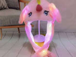 Карнавальная шапка с подсветкой: розовый единорог с поднимающимися ушами