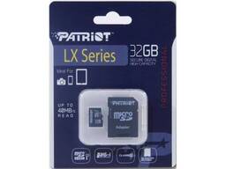Карта памяти MicroSDHC 32GB UHS-I Class 10 Patriot LX + SD-adapter (PSF32GMCSDHC10)