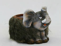 Кашпо керамическое для цветов Слоник